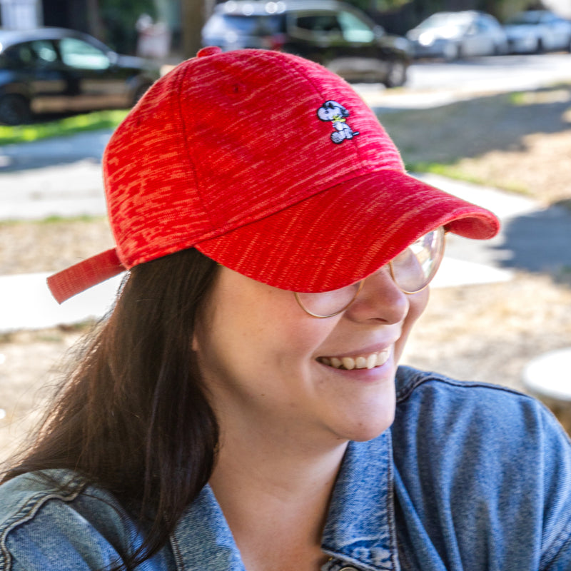 Snoopy Red and Coral Speckled Hero Cap
