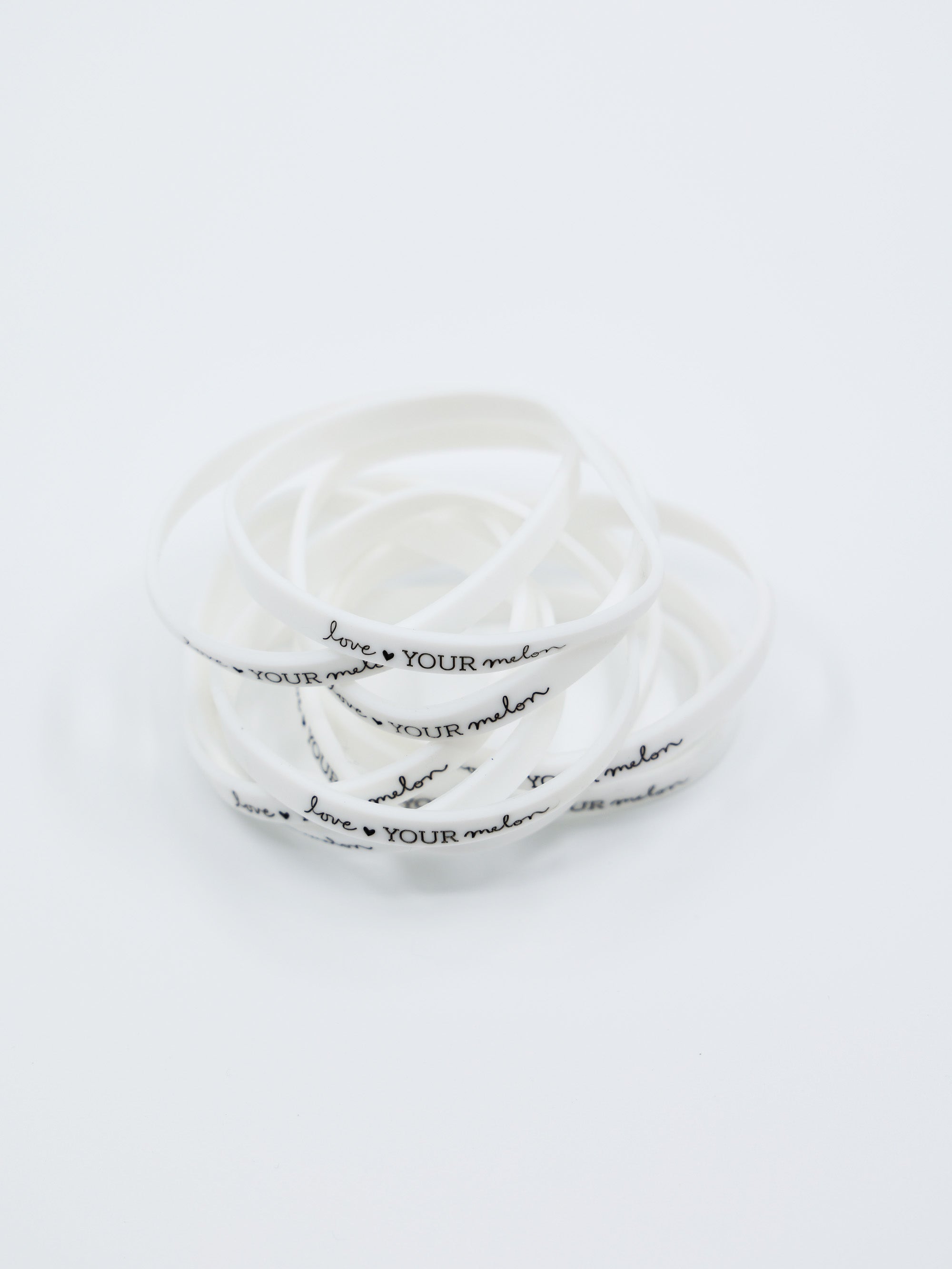 White Wristband w/ Black Classic Logo (10 Pack)