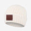 White Speckled Leather Patched Cuffed Beanie-Beanie-Love Your Melon