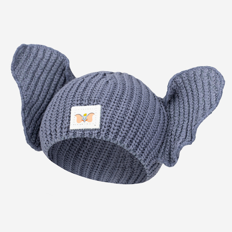 Dumbo Light Charcoal Baby Beanie with Ears