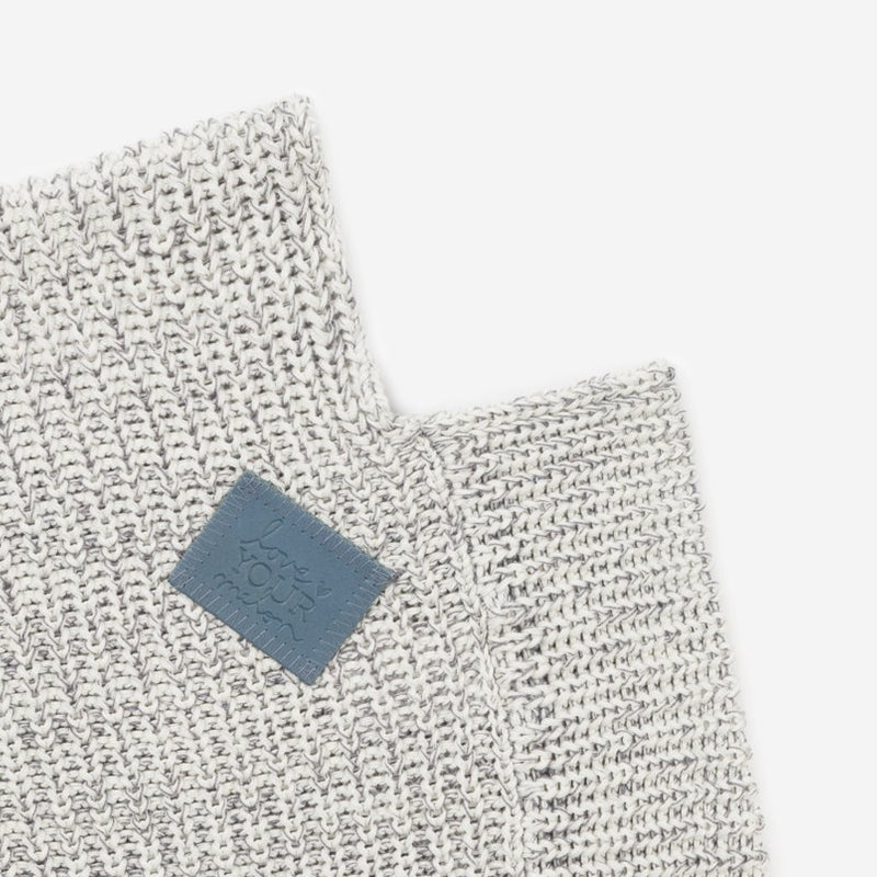 Gray Speckled Monochrome Knit Shawl