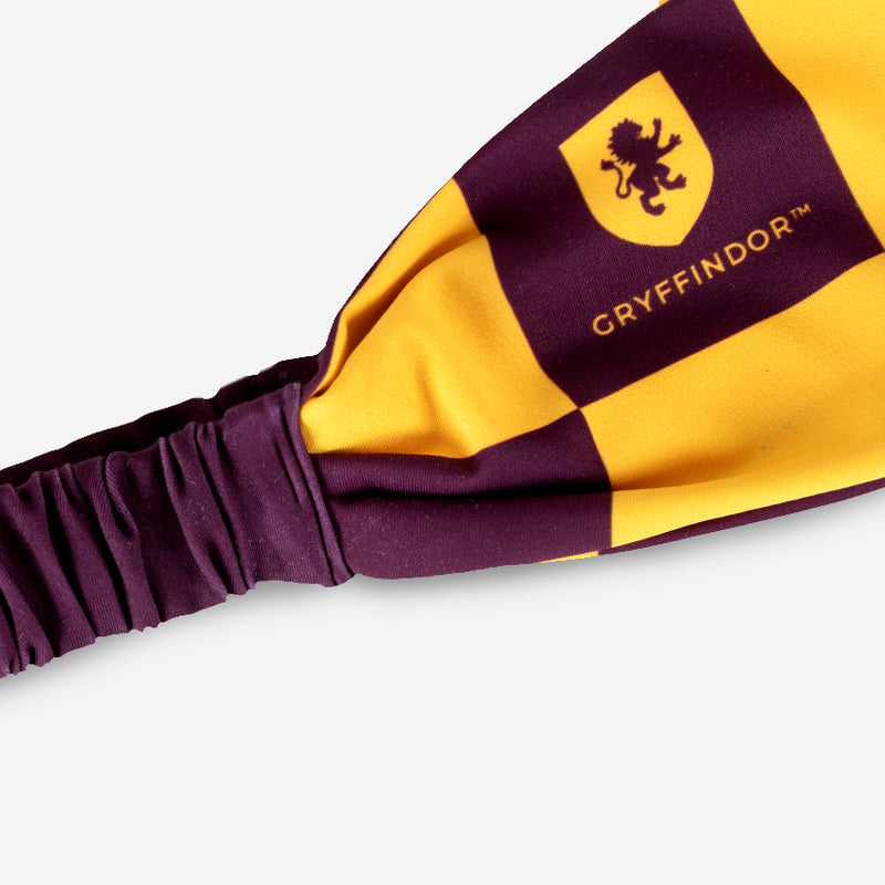 Gryffindor™ Burgundy and Gold Checkered Scrunch Headband
