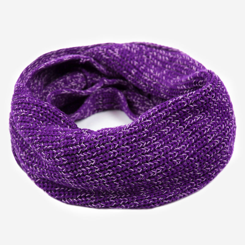 Purple and White Speckled Infinity Scarf