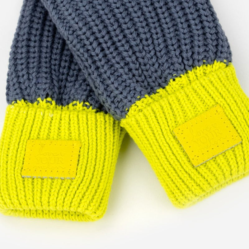 Light Charcoal and Chartreuse Mittens
