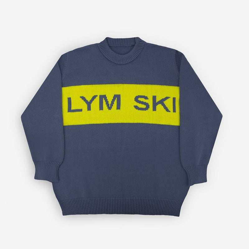 Light Charcoal and Chartreuse Ski Sweater