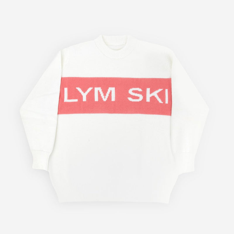 White and Salmon Ski Sweater