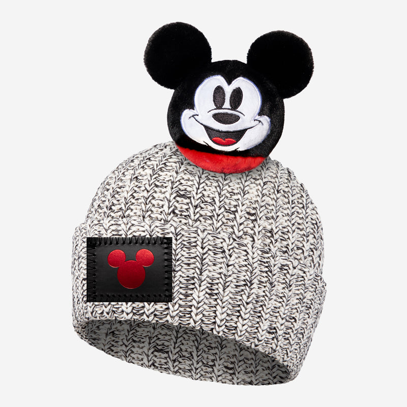 Mickey Mouse Black Speckled Love Pom Beanie