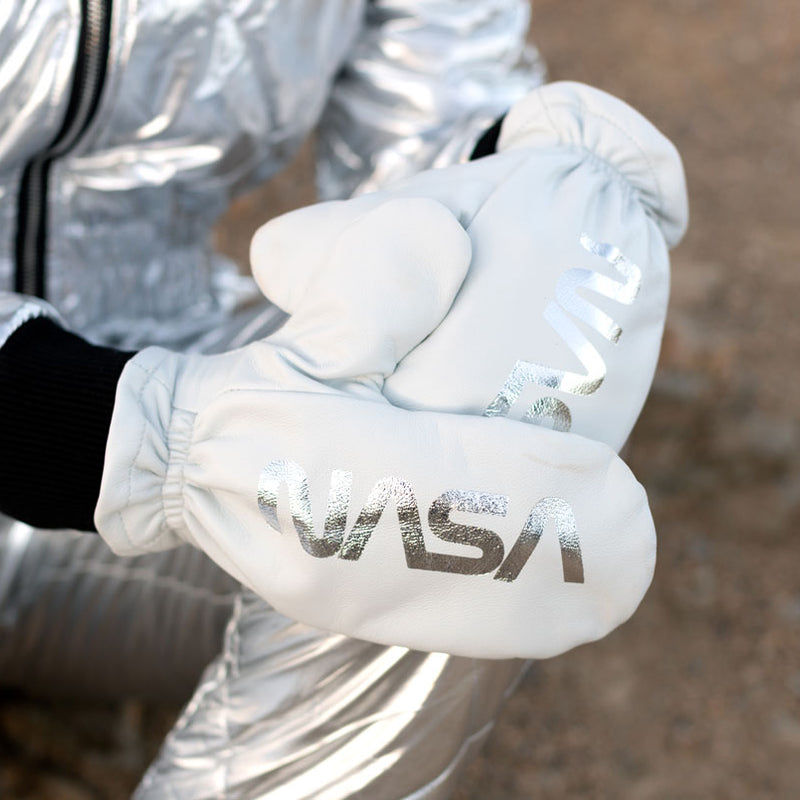 NASA White Mittens with Silver Liner