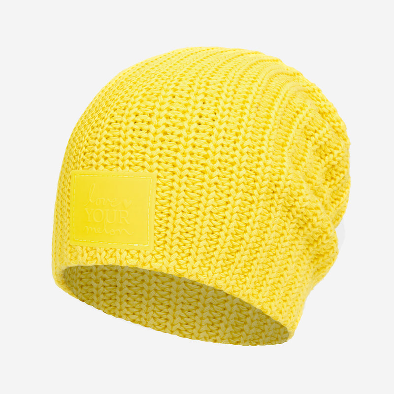 Neon Yellow Jelly Patch Beanie