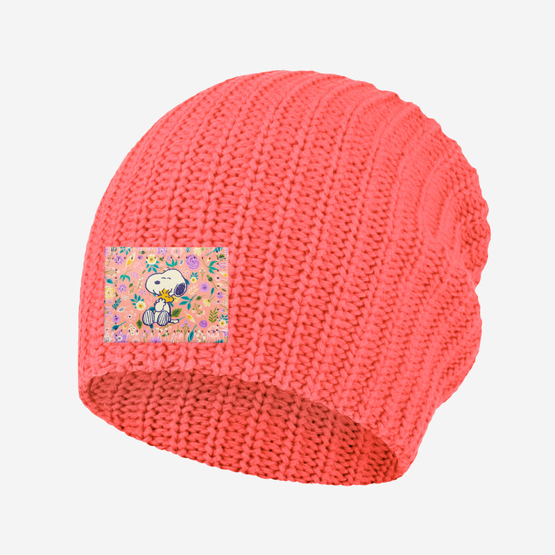 Snoopy and Woodstock Salmon Beanie