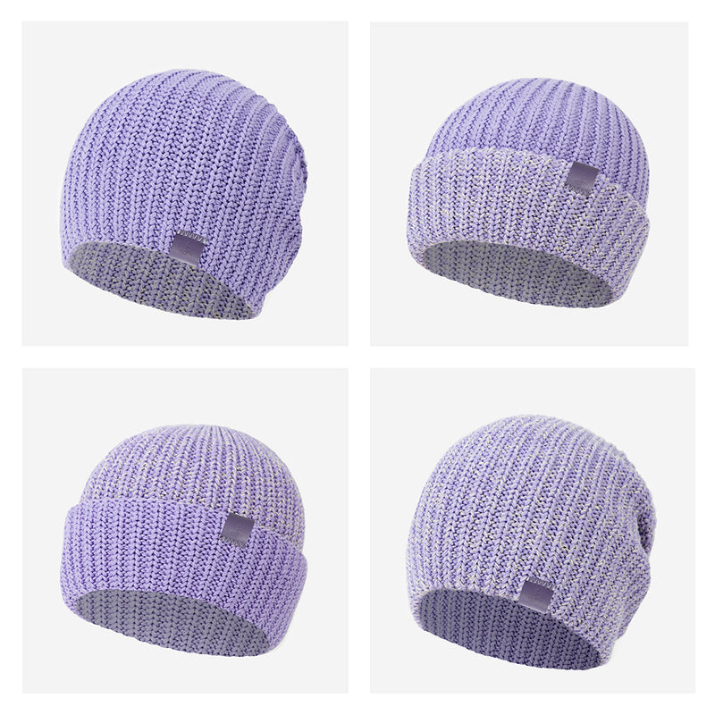 Light Purple and Butter Yellow Reversible Beanie