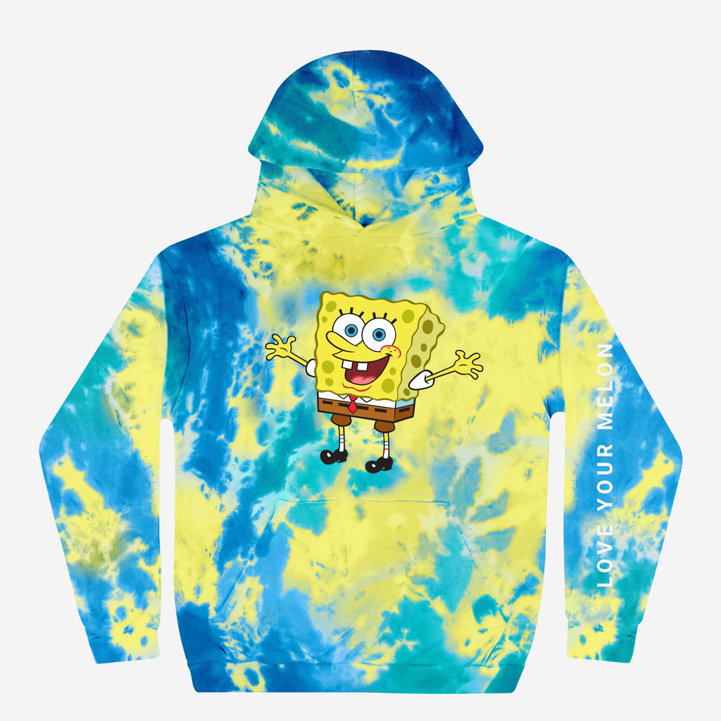Love Your Melon SpongeBob Cool Blue Tie Dye Hoodie