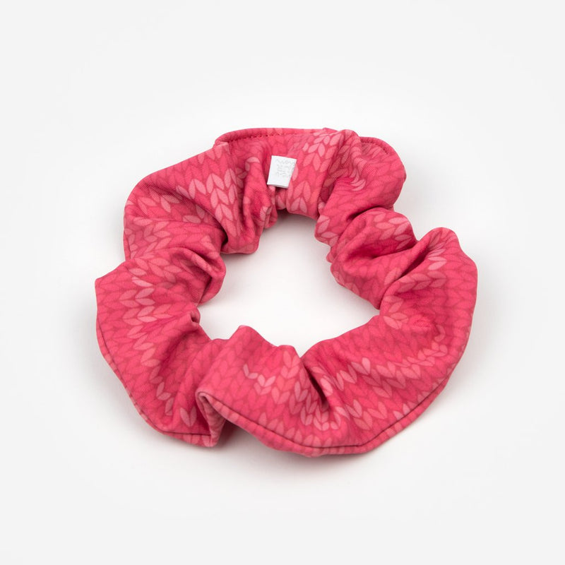 Coral Knit Camo Scrunchie