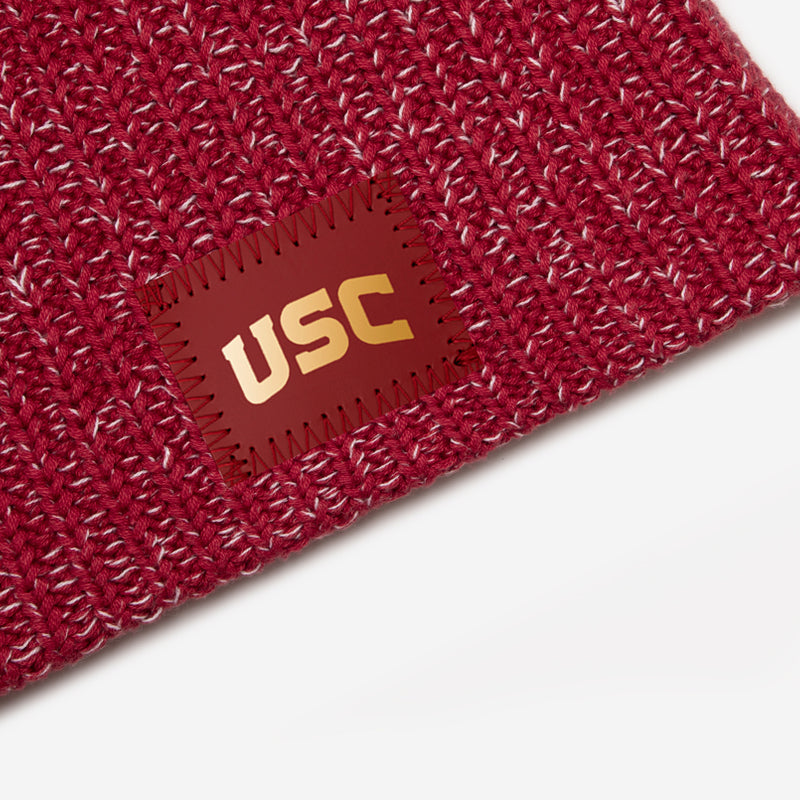 USC Trojans Crimson and White Speckled Beanie