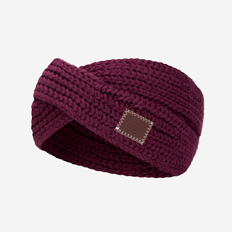 Burgundy Criss-Cross Knit Headband