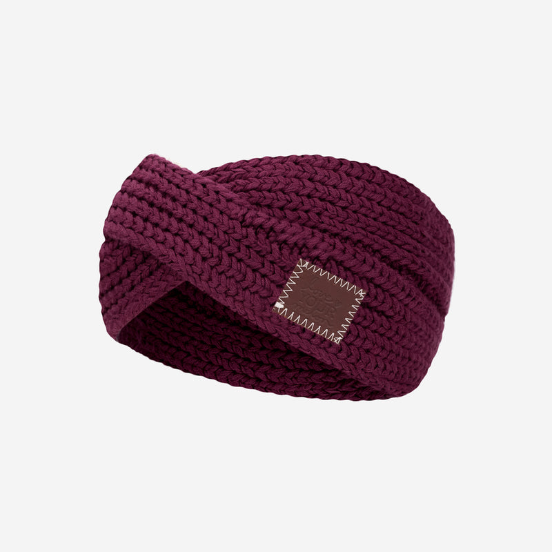 Kids Burgundy Criss-Cross Knit Headband