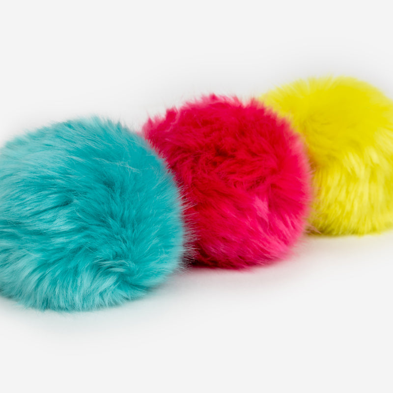 Neon Yellow, Neon Teal and Neon Pink Pom Pack