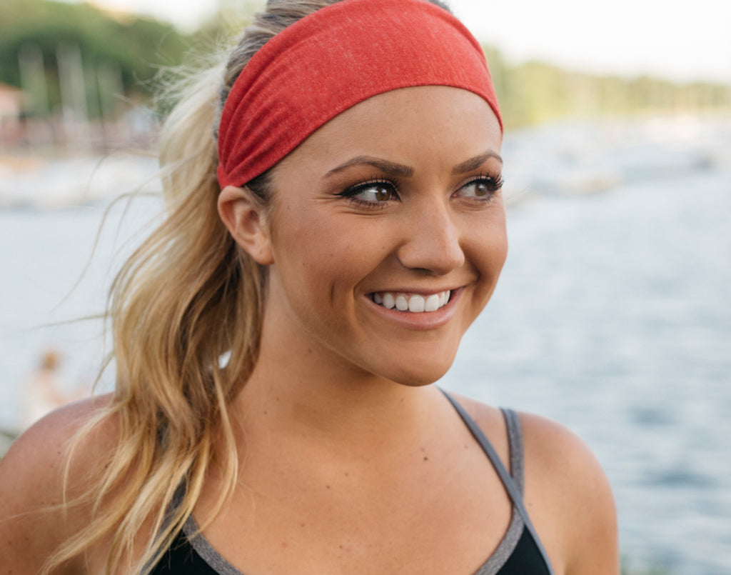 Red Tri-Blend Basic Scrunch Headband (Blank)
