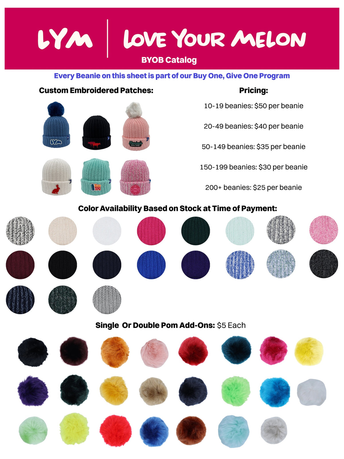 Love your melon, Valentime, limited edition lot Classics Pom Beanie – Love Your Melon main image 4