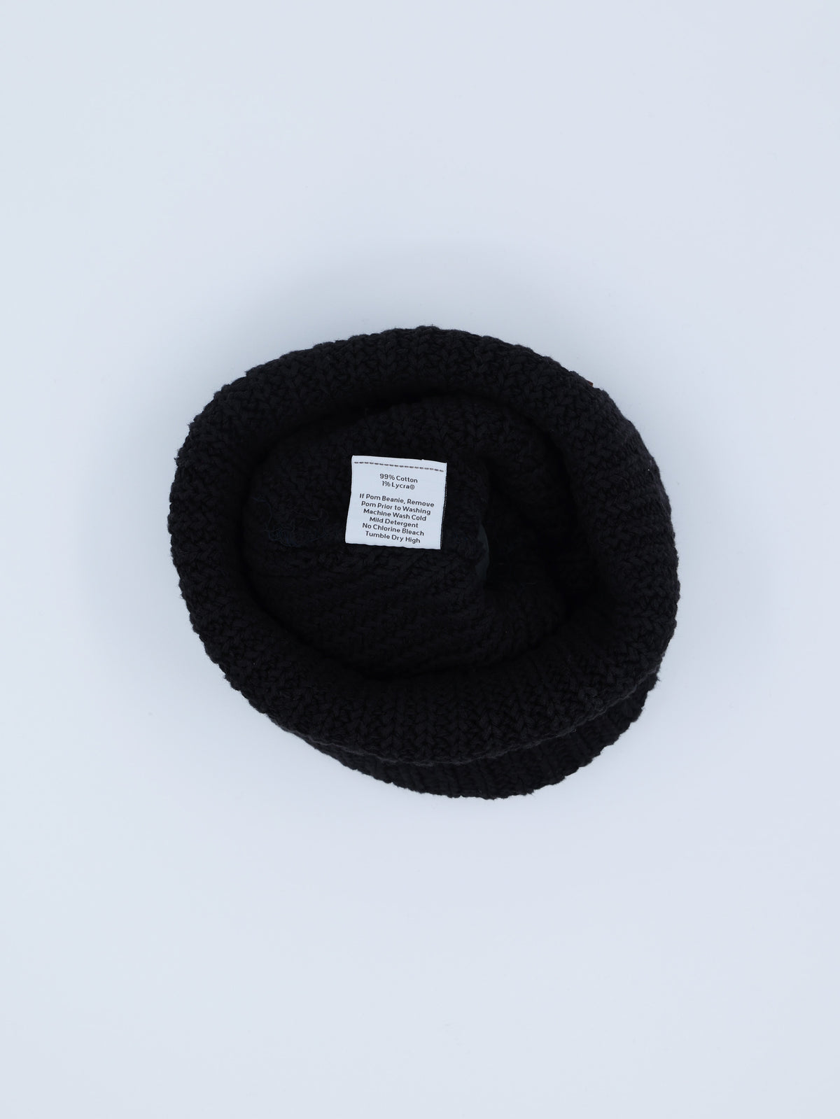 Love Your Melon Pompom Cuffed Beanie USA Made Black white Knit winter hat Beanie Love Your Melon: Signature Beanie — Cafe Latte main image 3