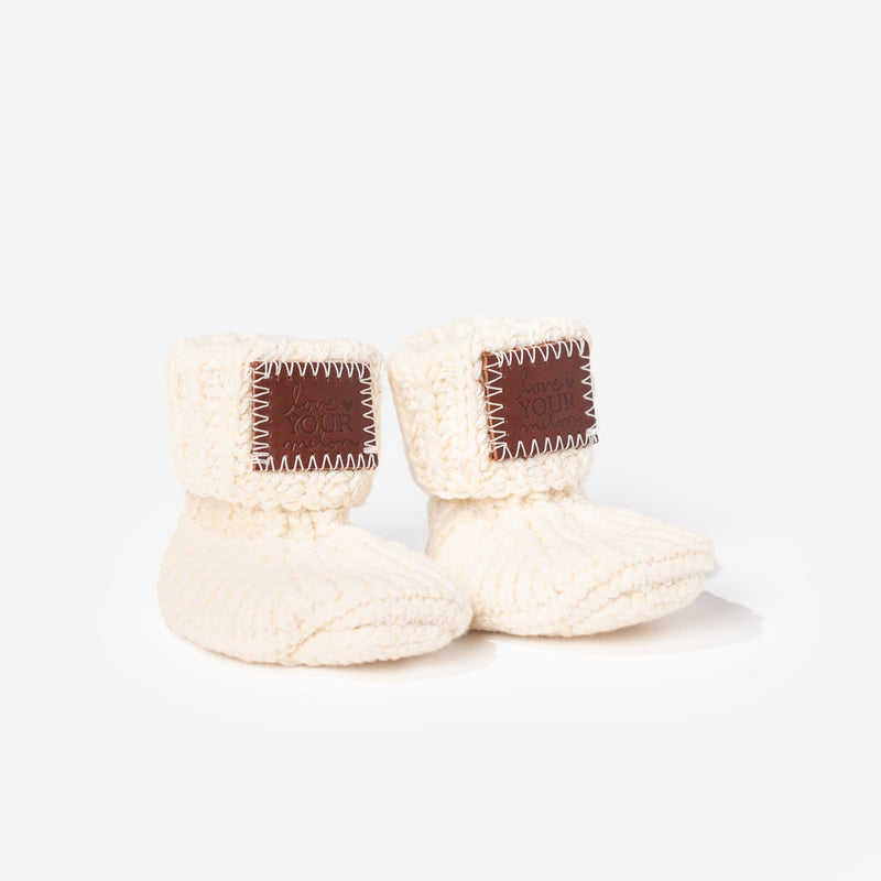 Baby White Speckled Booties