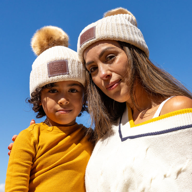 Mommy & Me Cozy Winter Bundle: Kids White Speckled