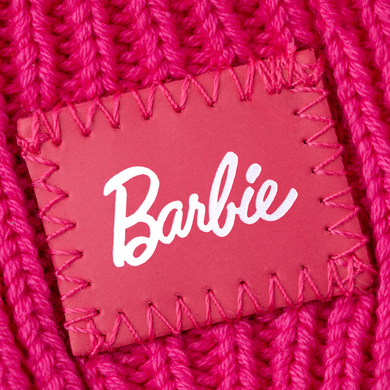 Barbie™ Kids Neon Pink Satin Lined Pom Beanie