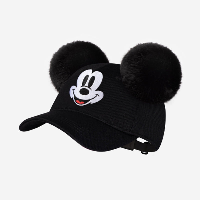 Mickey Mouse Kids Black Hero Cap with Pom Ears
