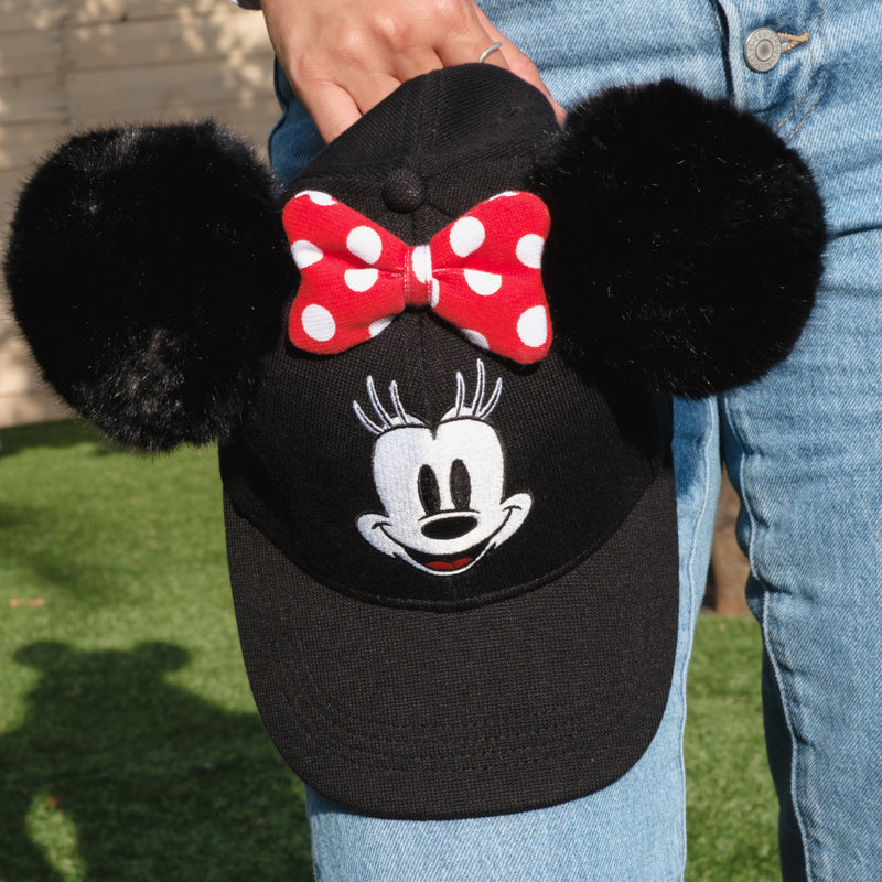 Minnie Mouse Kids Black Hero Cap with Pom Ears