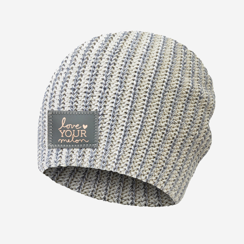 Gray Speckled Rose Foil Beanie