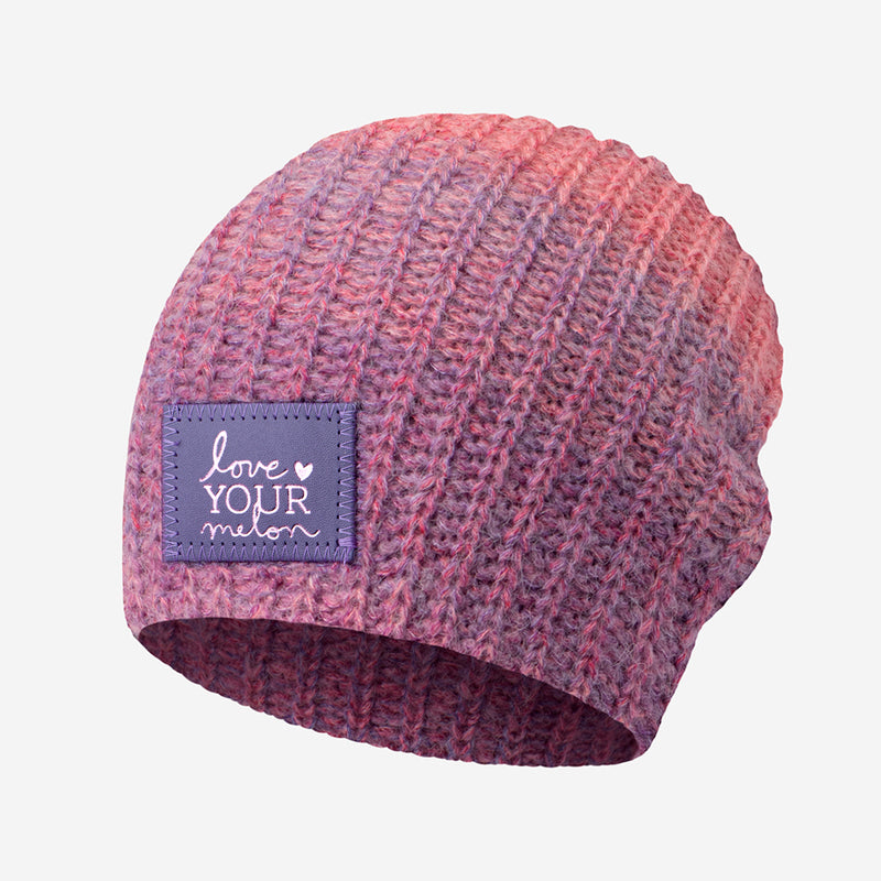 Pink and Light Purple Space Dye Beanie