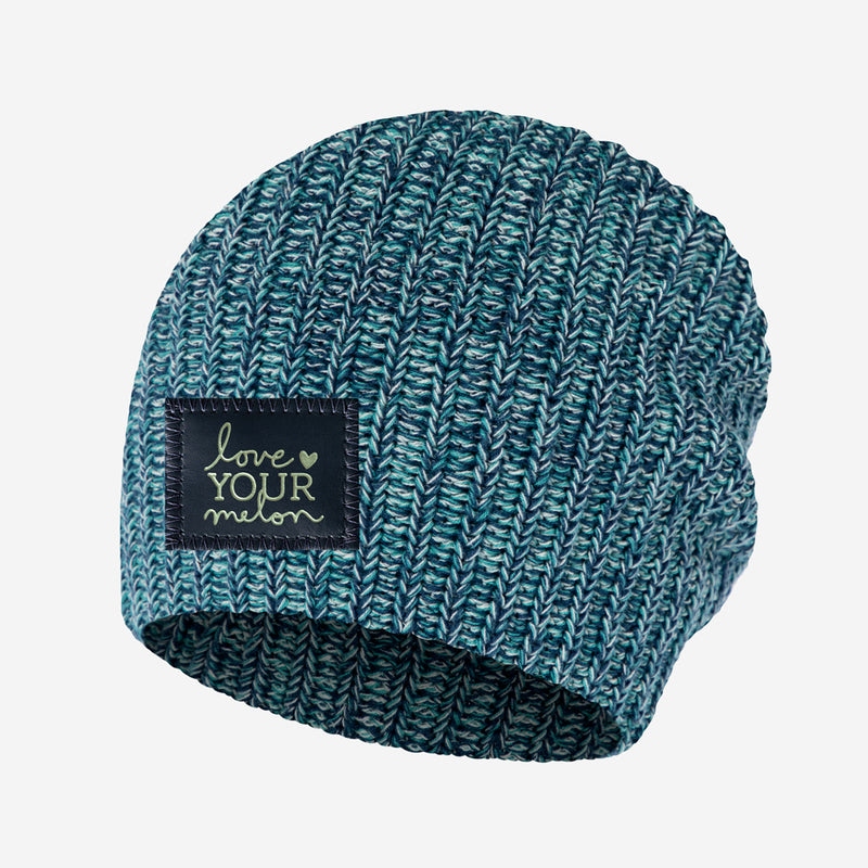 Navy, Light Teal and Seafoam Speckled Beanie