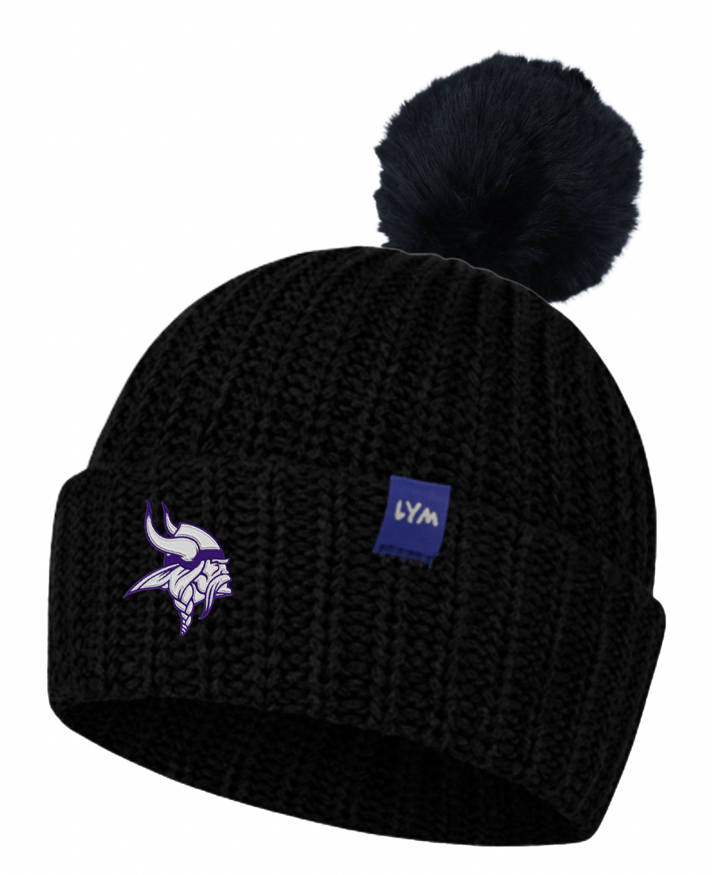 MVC Primary Logo Black Essentials Pom Beanie