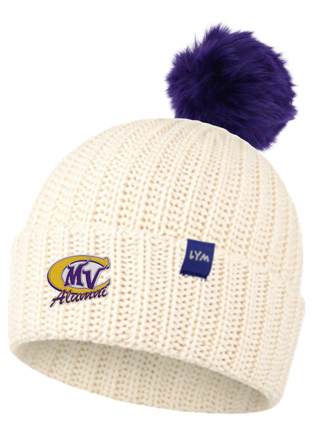 MVC Alumni White Speckled Essentials Pom Beanie