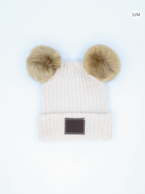 Monochrome Classic Double Pom Beanies