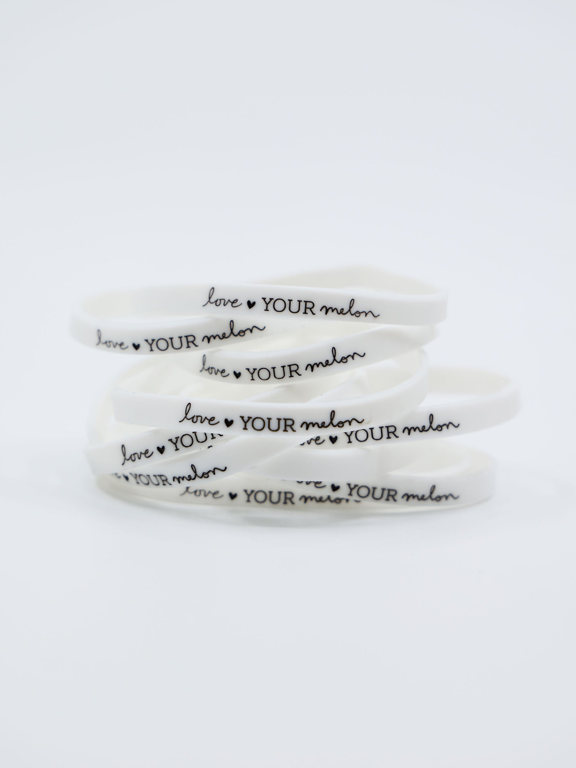 White Wristband w/ Navy Classic Logo (10 Pack)