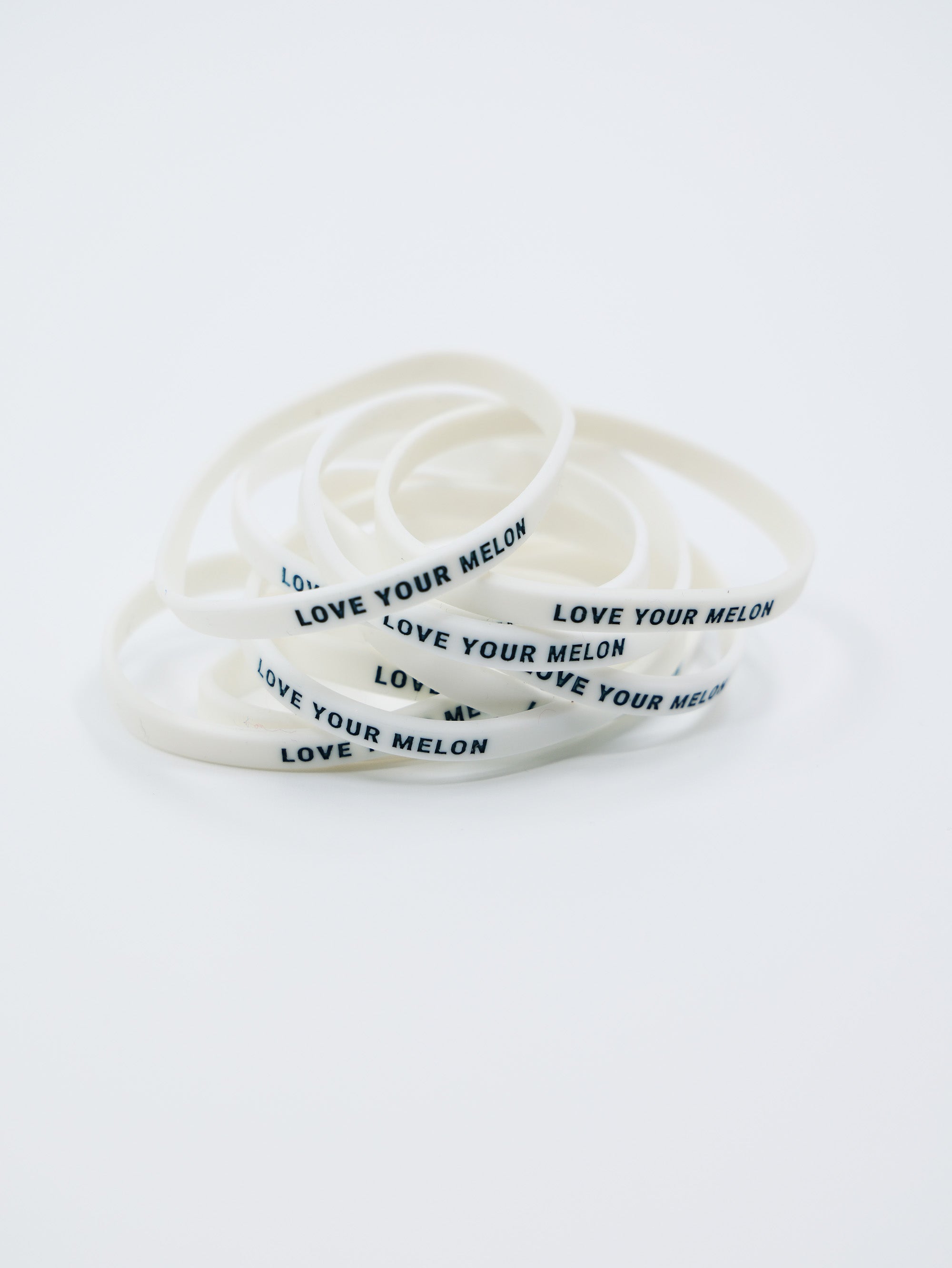 White Wristband w/ Navy Block Logo (10 Pack)