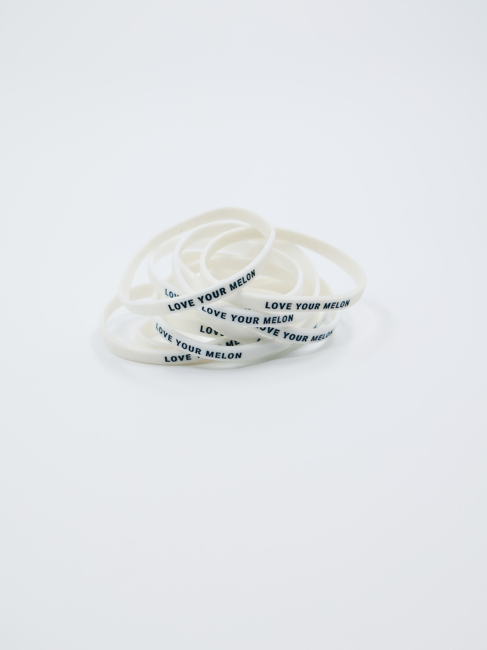 White Wristband w/ Navy Block Logo (10 Pack)