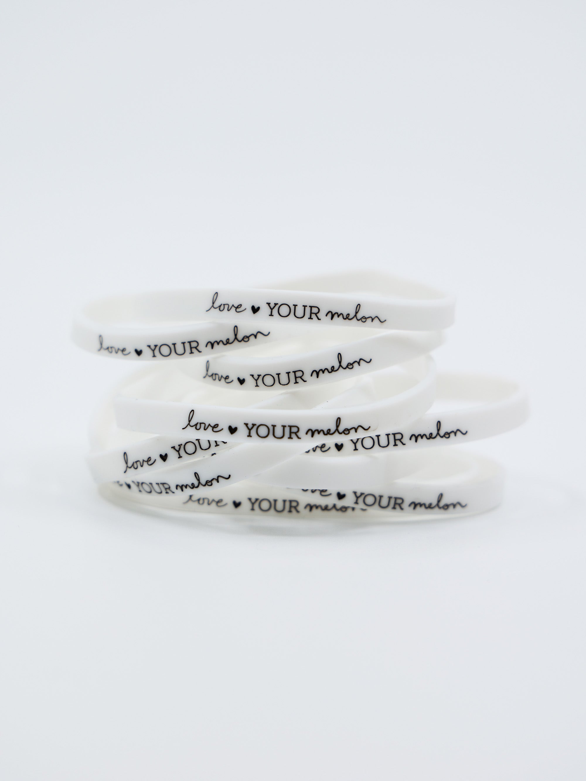 White Wristband w/ Navy Classic Logo (10 Pack)