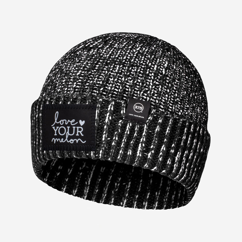 Black and White Speckled 37.5 Lightweight Cuffed Beanie