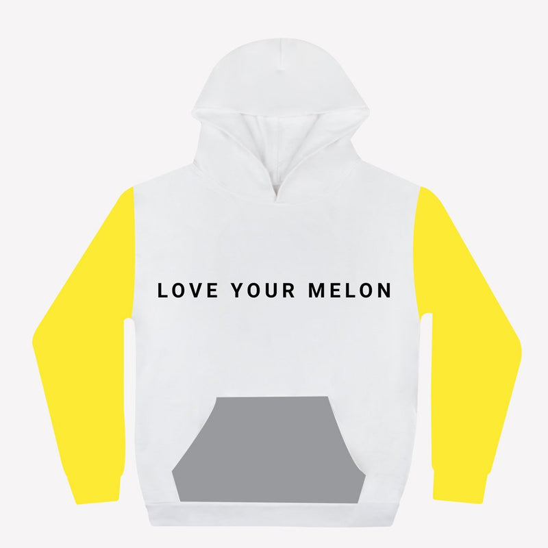 Love Your Melon White Colorblocked Hoodie