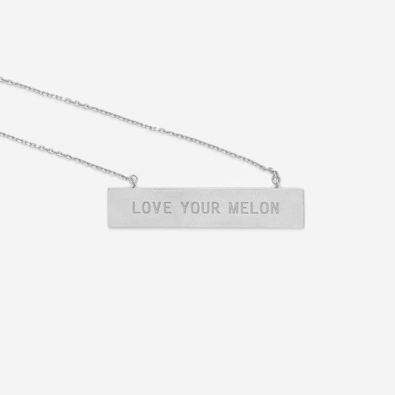 Love Your Melon Silver Bar Necklace