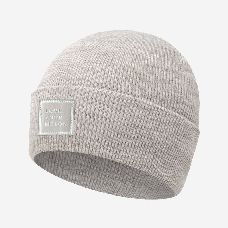Love Your Melon White Speckled Acrylic Cuffed Beanie