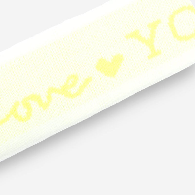 White and Neon Yellow Logo Headband-Knit Headband-Love Your Melon