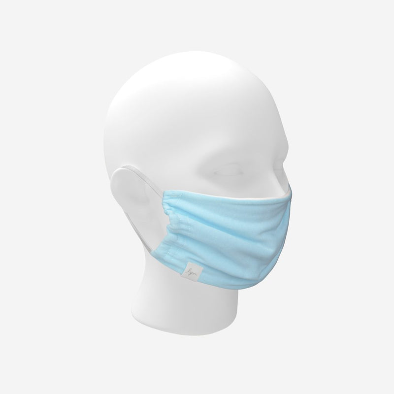 Adult Reusable Light Blue Antimicrobial Cotton Face Mask