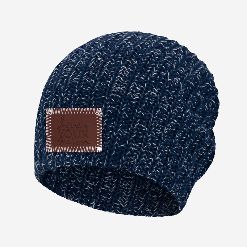 Navy and White Speckled Beanie