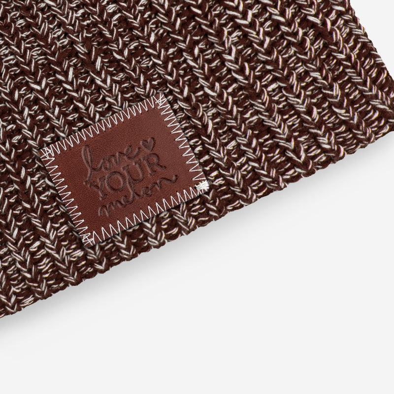 Brown and White Speckled Beanie