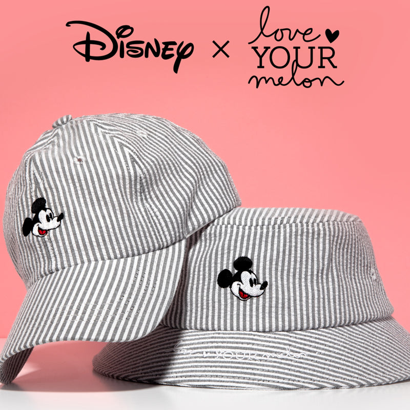 Mickey Mouse Black Seersucker Bucket Hat