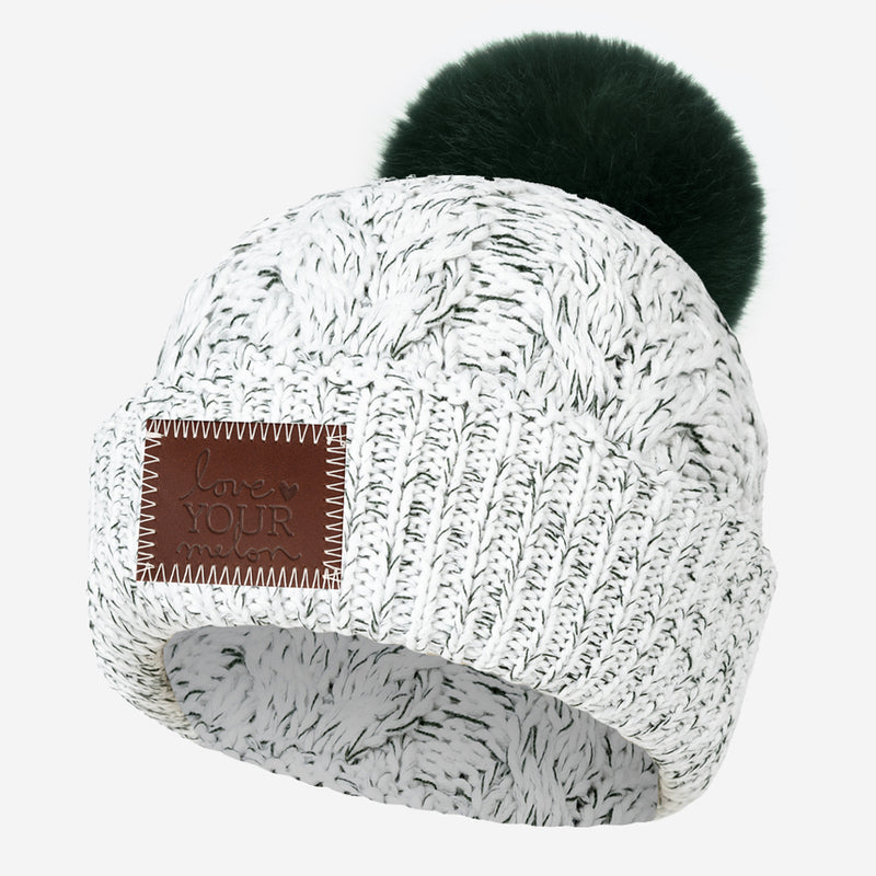 Hunter Speckled Cable Knit Pom Beanie