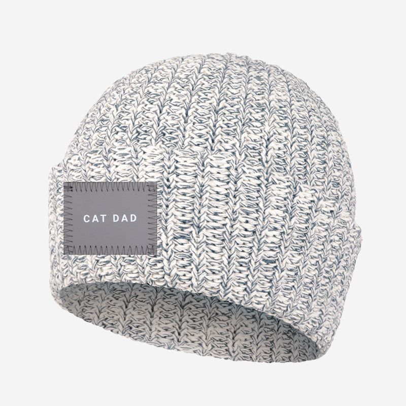 Cat Dad Gray Speckled Cuffed Beanie